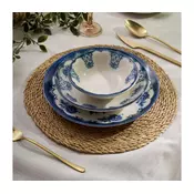 24-delni jedilni servis, modro-bela, iz porcelana