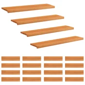 Vidaxl Stopnice 20 kos 120 x 30 x 2 cm Svetlo rjava Trda bukovina
