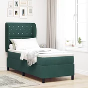 vidaXL vidaXL Postelja z vzmetnico Temno Zelena 80x200 cm Žamet, (22052642)