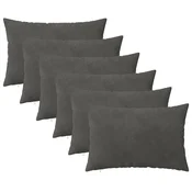 vidaXL Prevleka za blazino 6 pcs HEERLEN Temno siva 50 x 80 cm Žamet