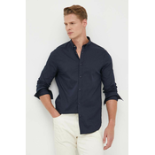Košulja Armani Exchange za muškarce, boja: tamno plava, slim, o button-down ovratnikom