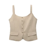 Pull&Bear Telovnik pesek/temno siva