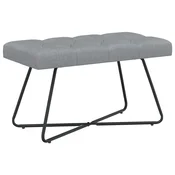 Vidaxl Klop s gumbnim oblazinjenjem Svetlo siva 80 x 40 x 46 cm Blago