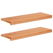 vidaXL Okenske police 2 kos Lakirana 80 x 25 x 2 cm Trda bukovina