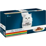 Multi pakiranje Gourmet Perle 60x85 g - Izbrani trakovi: govedina, zajec, losos in piščanec