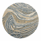 Plavi/smedi vunen okrugao tepih o 120 cm Tiger – Bloomingville