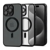 shumee OVITEK ZA iPhone 14 PRO MAGSAFE MAGSHINE OJAČAN ČRNI OVITEK + STEKLO