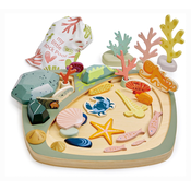 Drevená didaktická skladacka morský svet My Little Rock Pool Tender Leaf Toys 33 dielov v textilnej taške od 3 rokov TL8486