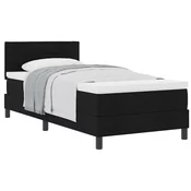 vidaXL Box Spring postelja z vzmetnico Črna 90x190 cm Tkanina