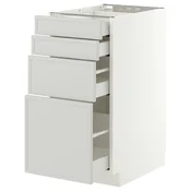 METOD / MAXIMERA Podni element, 4 fronte/4 ladice, bijela/Aspudden svijetlo siva, 40x60 cm