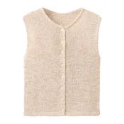 MANGO Pleten brezrokavnik PAQUITA ecru