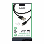 VIVANCO 1,2m Micro USB Kabel, črna 36251 1,2m Micro USB Kabel, črna