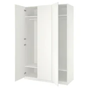 PAX/FORSAND Garderobna omara, bela/bela, 150x60x236 cm