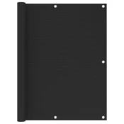 Vidaxl Balkonsko platno črno 120x400 cm HDPE