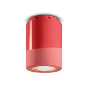 Ferroluce Stropna lampa PI, cilindricna, O 8,5 cm, crvena - Dnevni boravak/blagovaonica - Keramika
