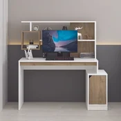 Hanah Home radni sto Arlena, 121 cm, beli / orah