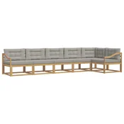 Set vanjskih sofa 4 pcs Bijela i svjetlosiva Poliester