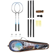 Northix Komplet za badminton - 2 loparja, 3 žogice, mrežasta prevleka