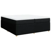 Vidaxl Box spring postelja z vzmetnico črn 200x200 cm blago