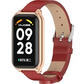 GS Usnjen pašček za Xiaomi Redmi Smart Band 2/Xiaomi Smart Mi Band 8 Active, rdeč