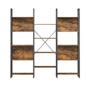 Songmics Knjižna omara, 14-polični lestev, 158x24x166 cm, rjava