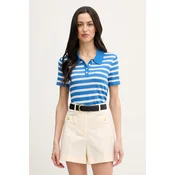 Tommy Hilfiger pletena polo ženska majica z dodatkom svile