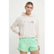 Pulover za tek Fila Tortoli roza barva, s kapuco, FAW0711