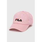 Bombažna bejzbolska kapa Fila roza barva