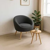 ATELIER DEL SOFA Fotelja i bocni stocic Cay Seti Anthracite