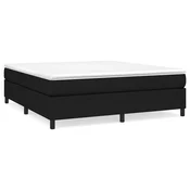 Vidaxl Posteljni okvir z vzmetmi črn 180x200 cm blago