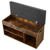 VEVOR Klop za čevlje z dvigalnim pokrovom organizator za shranjevanje 805x305x445 mm rjav črn