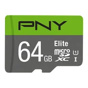 PNY 64GB microSDXC Elite Class 10 UHS-I + adapter P-SDUX64U185GW-GE