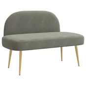 Vidaxl Oblazinjena klop z naslonom Svetlo siva 110 x 60 x 76 cm