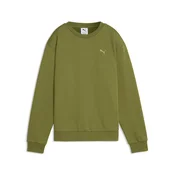 PUMA Essentials Elevated Crew Sweatshirt Women, Clothing, Olive Green, M