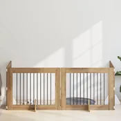Vrata za pse s postoljem 4 pcs Hrast artisan 100 x 80 cm