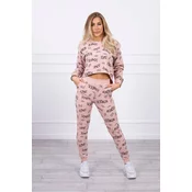 Set with dark powder pink inscriptions