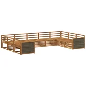Set vanjskih sofa 9 pcs Prirodna Cvrsto drvo akacije