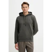 Pamucna dukserica Trussardi boja: zelena, s kapuljacom, bez uzorka, G8078000031N