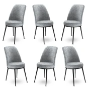 Hanah Home Set 6 trpezarijskih stolica Dexa Sivo-Crni