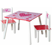 Kesper Otroška miza s stoli roza barve
