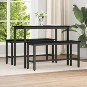 vidaXL Jedilna klop 2 pcs Črna Orehovina 100 x 32,5 x 48,5 cm