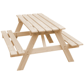 Timbela Piknik miza za otroke, trden les jelke - zunanja in notranja uporaba - 90x90xV50 cm - Timbela M018-1, (21827973)