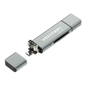 Višenamjenski USB2.0 citac kartica Vention CCJH0 sivi