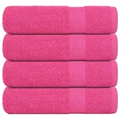 Vidaxl Brisače za roke FROGN 4 kosi roza 50x100 cm 360 g/m2