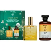 Apivita Golden Glow božični darilni set za nežno in gladko kožo