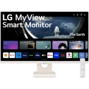 27 IPS FHD 1920x1080@100Hz Smart Monitor with webOS, 16:9, 1300:1, 250cd/m2, 5ms, 178o/178o, HDR 10, 2 HDMI, 2 USB-A, 5Wx2, VESA 100x100mm, Tilt, White, 3yw