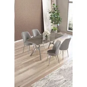 Hanah Home Trpezarijski set, 5 komada, Sivi