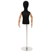 vidaXL Prilagodljiv maneken 120-157 cm z osnovo Uniseks PP Črna