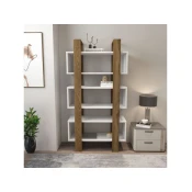 Hanah Home Knjižna polica Reina, 80x150x29,5 cm, Orah-bijela