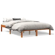 shumee vidaXL Posteljni okvir brez vzmetnice, voskano rjav 135x190 cm, masiven bor
